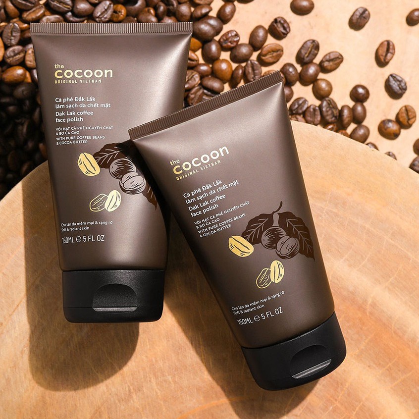 Tẩy Tế Bào Chết Mặt COCOON Cà Phê Đắk Lắk làm sáng da - COCOON Dak Lak Coffee Face Polish 150ml