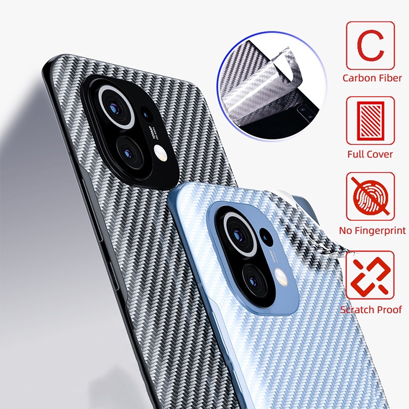Ốp Điện Thoại PVC Siêu Mỏng Họa Tiết Sợi Carbon Chống Bám Vân Tay Cho Xiaomi 11T/11T Pro/11 LITE