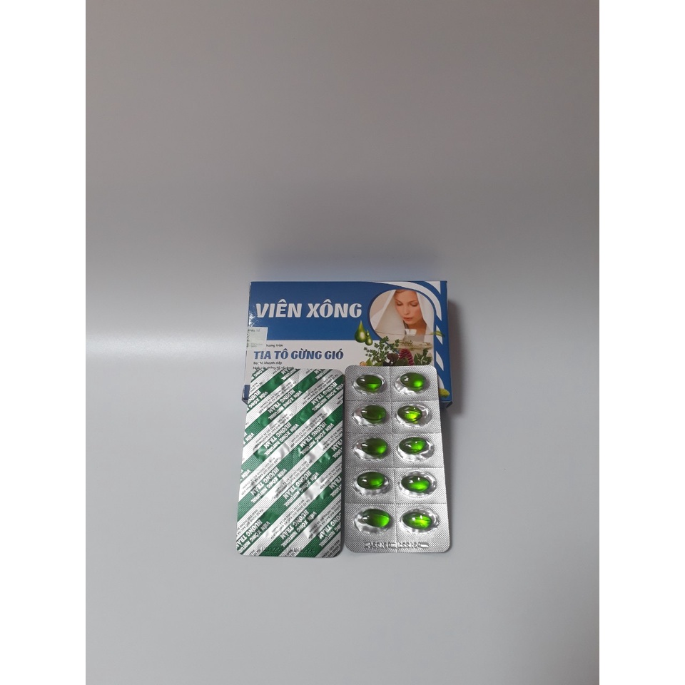 ( Chính hãng ) Viên xông tinh dầu natural hương tràm tía tô gừng gió, xông mũi họng ( hộp 2 vỉ x 10 viên )