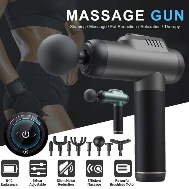 Súng Massage Cầm Tay KONKA  A1-8D 8 Đầu 6 Tốc Độ Mát Xa Làm Giảm Đau Nhức Cơ Thon Gọn Cơ Thể - BẢO HÀNH 12 THÁNG
