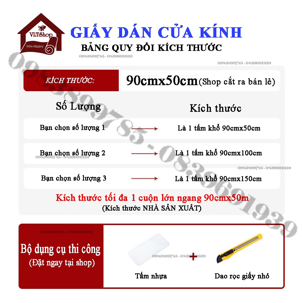 Khổ 90cm | Giấy dán kính mờ trắng, Decal dán kính cửa sổ phòng ngủ, văn phòng chống nắng
