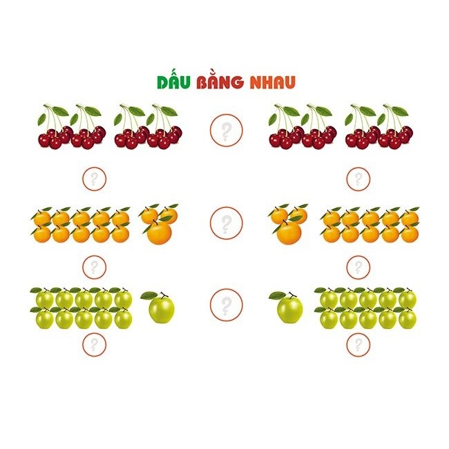 Sách Flashcard Thẻ thông minh Toán So Sánh - Giáo dục sớm thẻ thông minh chuẩn theo phương pháp giáo dục của Glenn Doman