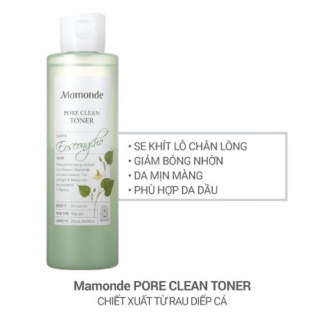 Nước Hoa Hồng Mamonde Pore Clean Toner 250ml