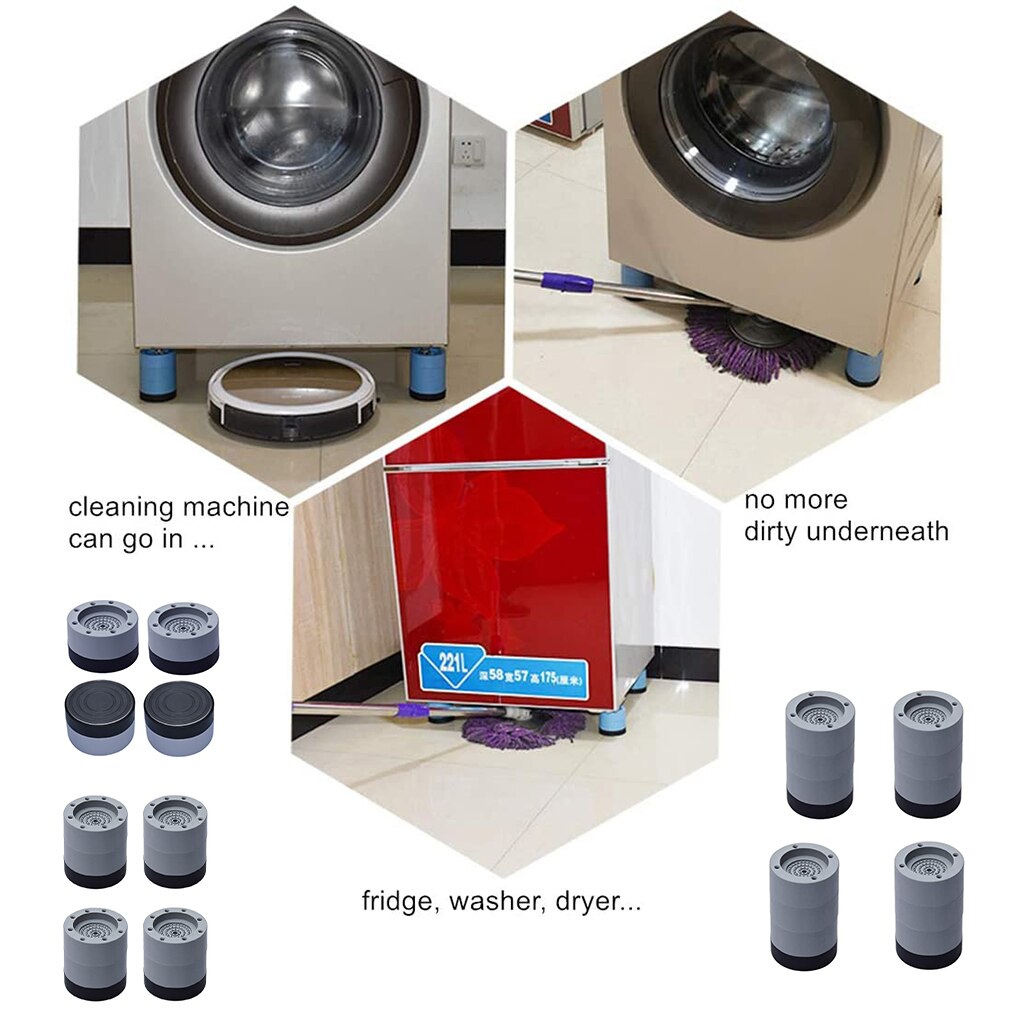 [Stock] 1Pc Washing Machine Universal Shockproof Foot Pad Rubber Mat, Air Conditioner Refrigerator Base Fixed Non-slip Foot Pad