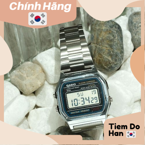Đồng hồ nam CASIO A158WA-1DF dây kim loại bill hàn