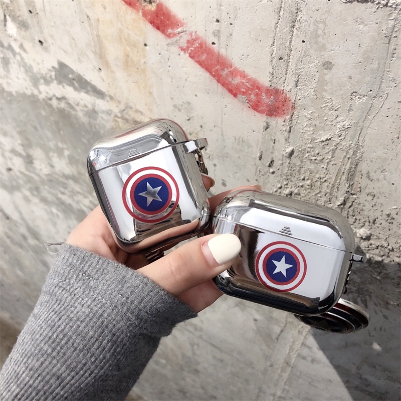 Vỏ bảo vệ hộp sạc tai nghe AirPods Pro/ 1/ 2/ 3 hình Iron Man mạ điện độc đáo