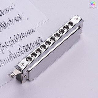 Kèn Harmonica Chromatic Swan 10 Lỗ 40 Tông C Màu Bạc Kèm Hộp Đựng Đẹp Mắt