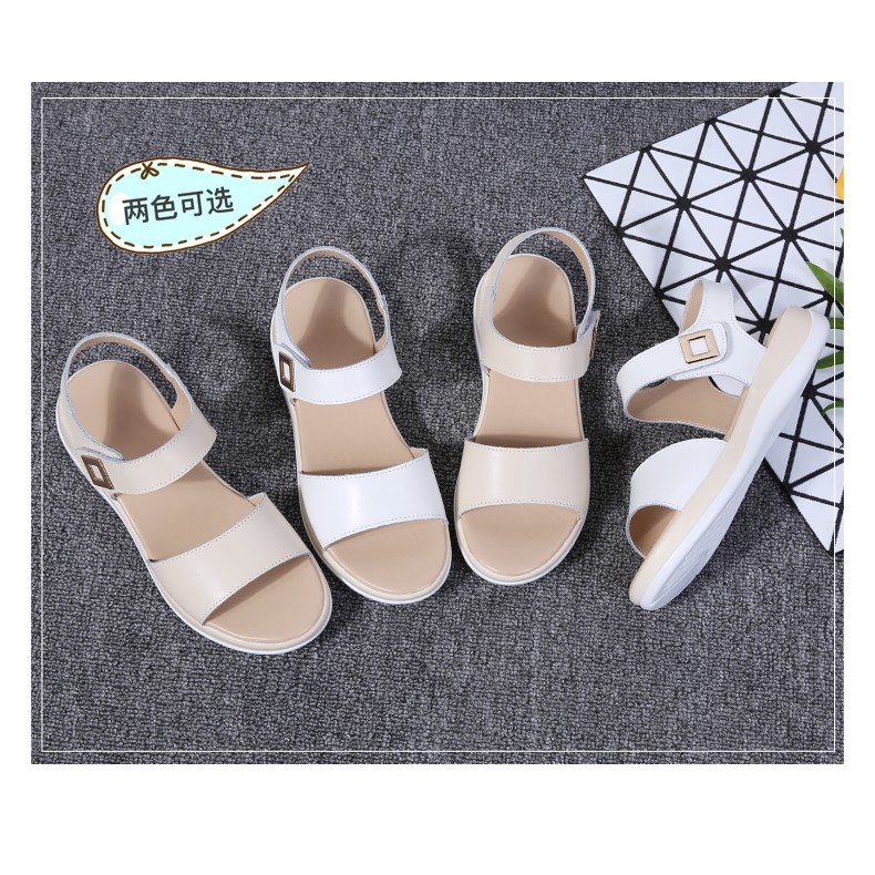 Giày sandal đế xuồng quai dán thời trang nữ tính