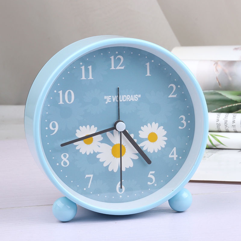 Đồng Hồ Báo Thức Điện Tử 3.10 Bằng Kim Loại Dạ Quang Họa Tiết Hoa Cúc Hoạt Hình Sáng Tạo Cho Học Sinh