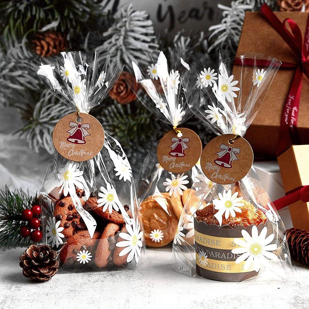 JARRED Túi Đựng Bánh Kẹo Trong Suốt In Họa Tiết Hoa Cúc Xinh Xắn DIY