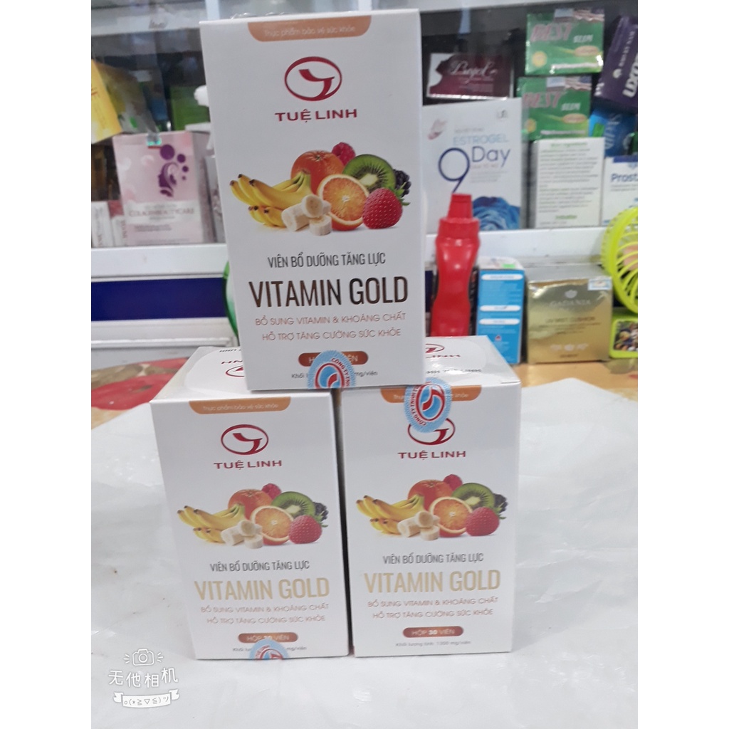 Viên uống bổ dưỡng tăng lực VITAMIN GOLD, bổ sung vitamin và khoáng chất, nâng cao sức đề kháng, tăng cường sức khỏe