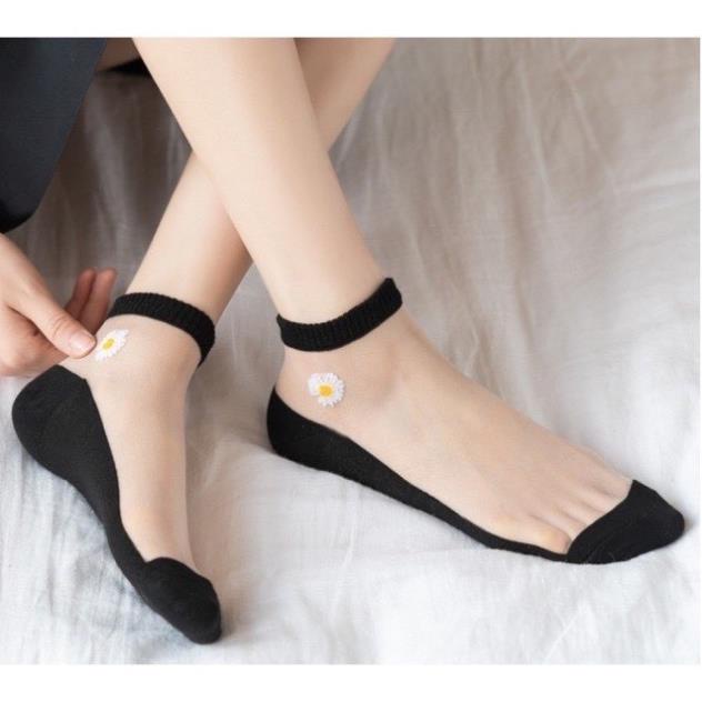 [Giá sỉ] Sét 10 Đôi Tất Nữ Ren Hoa Cúc Cổ Ngắn Dễ Thương