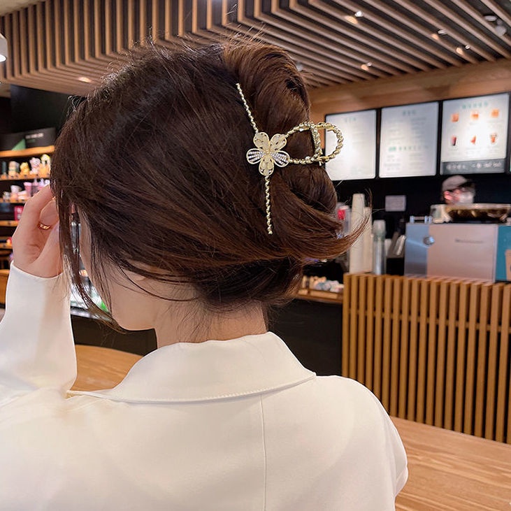 Kẹp Tóc Hình Bướm Đính Đá Cỡ Lớn Sang Trọng Cho Nữ