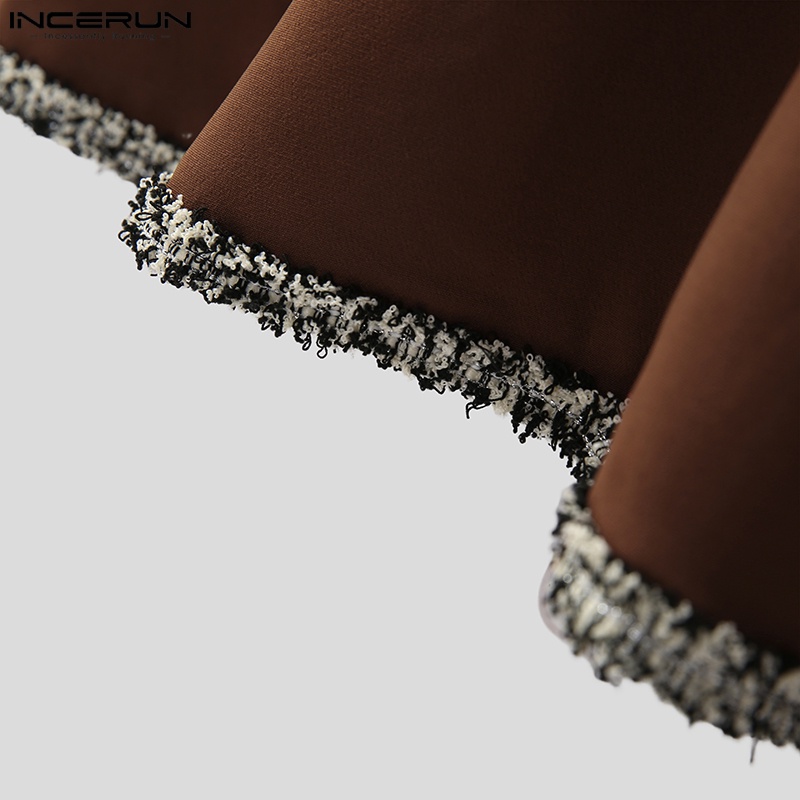 Incerun Áo Choàng Poncho Dài Dáng Rộng Cổ Điển Cho Nam