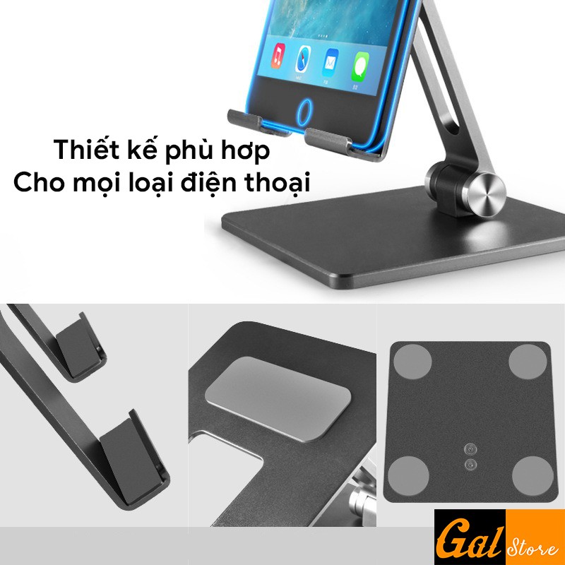 Giá đỡ Ipad/điện thoại/máy tính bảng để bàn gấp gọn, hợp kim nhôm cao cấp chắc chắn, độ hoàn thiện cao