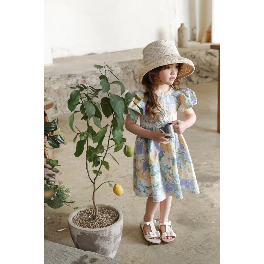 Hàng Mới Về Đầm Ren Hoa Hàn Quốc Mùa Hè 2022 Cho Bé Gái