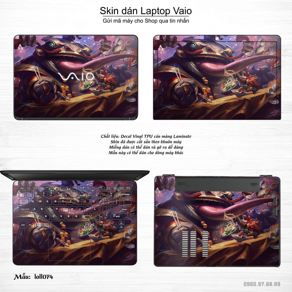 Skin dán Laptop Sony Vaio in hình Liên Minh Huyền Thoại nhiều mẫu 10 (inbox mã máy cho Shop)