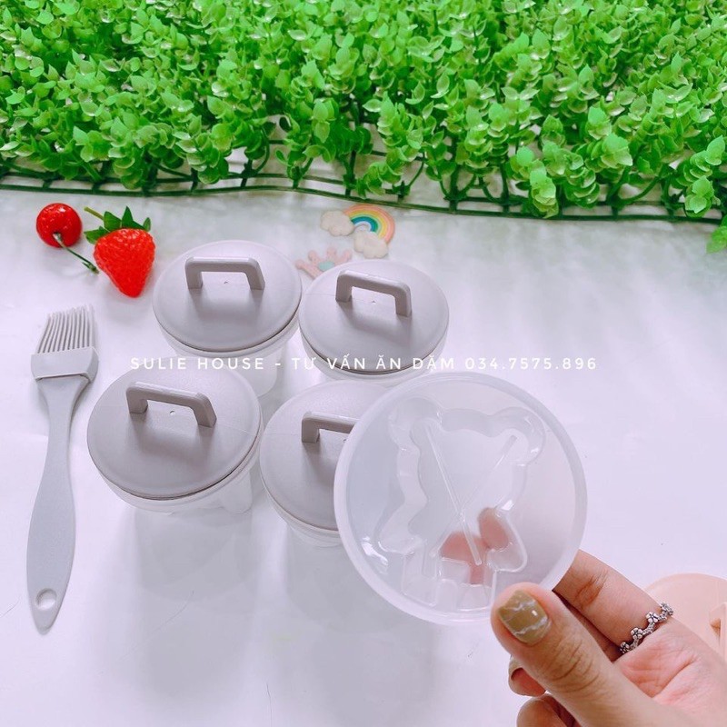 Set 4 khuôn hấp bánh