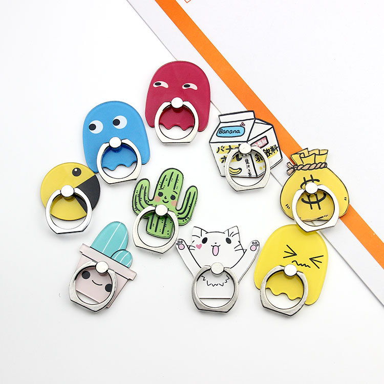 New Cute Cartoon Pac-Man Milk Box Cat Phone Ring Holder Desktop Phone Bracket Dây điện thoại di động