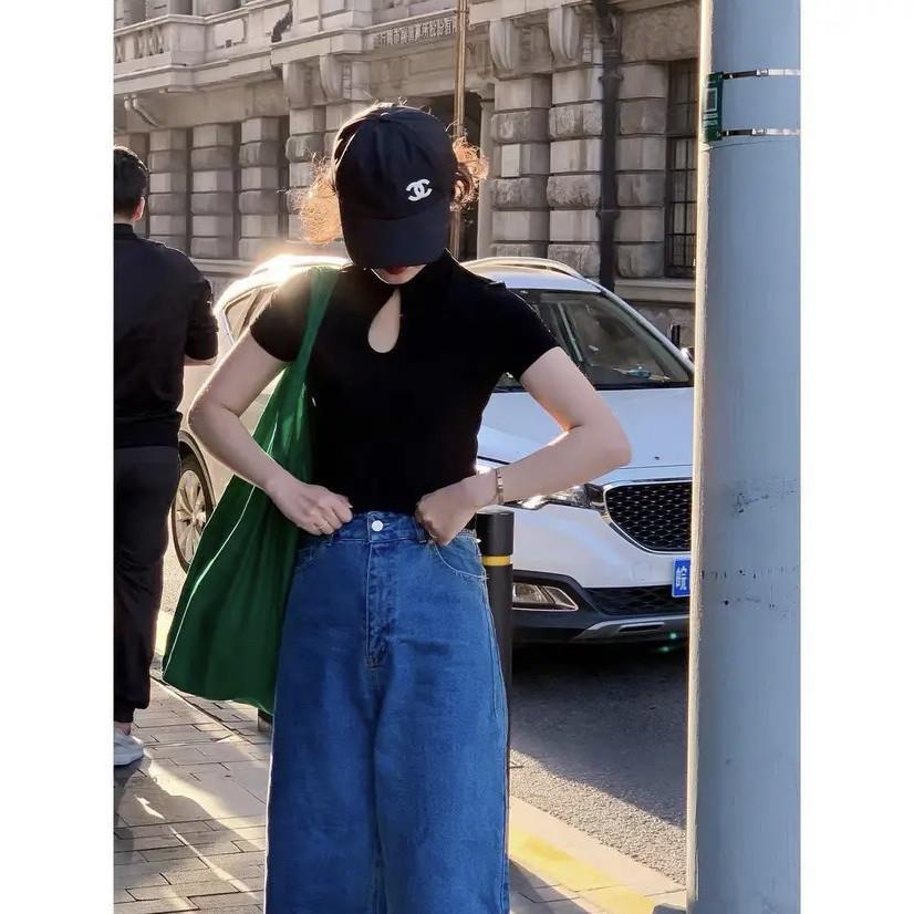 Áo Thun Ngắn Tay Khoét Lỗ Rỗng Phong Cách Sườn Xám Cổ Điển Mùa Hè Mới Cho Nữ