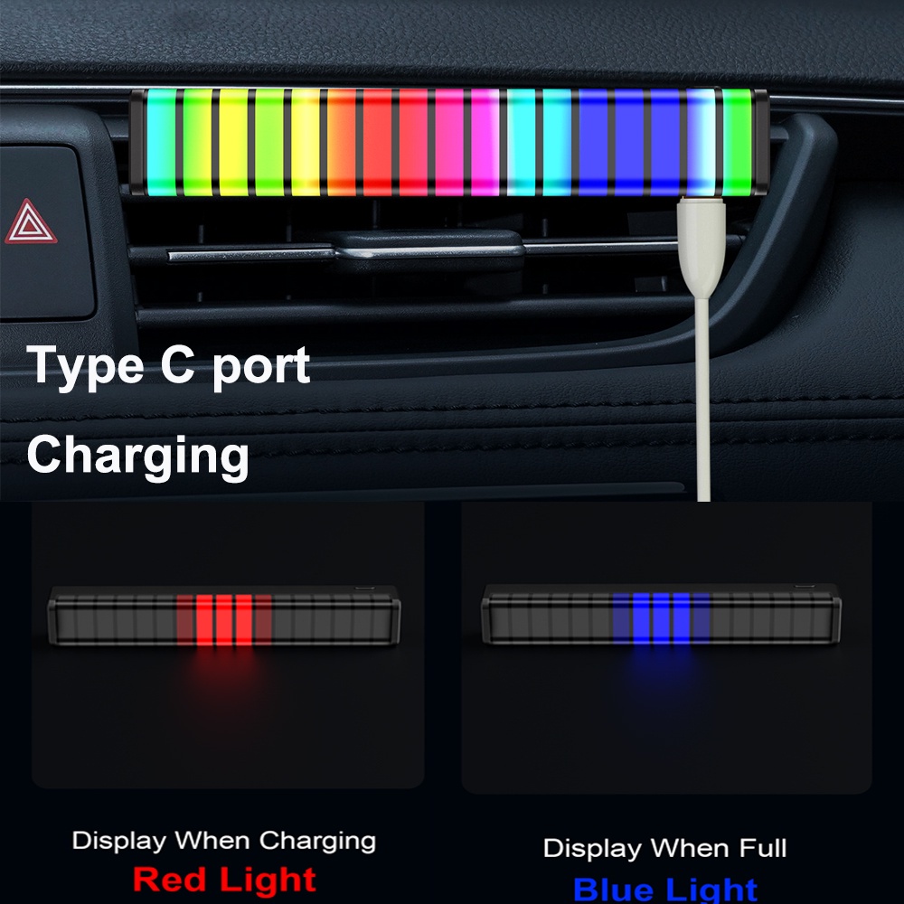 Bộ Lọc Không Khí Xe Hơi Có Đèn LED RGB 10 Chế Độ Điều Chỉnh 17 RGB
