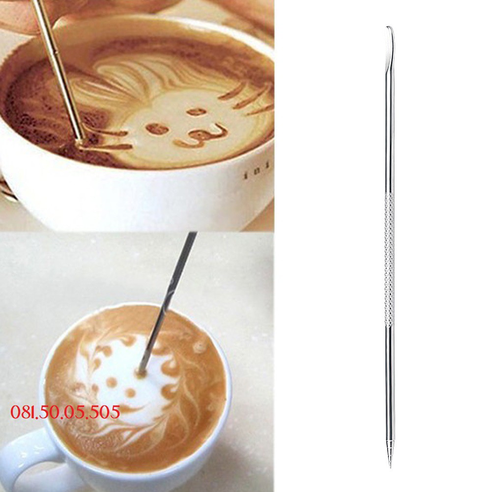 Bút vẽ latte art chất liệu inox tô điểm nghệ thuật cho ly cà phê -Thiết bị trà chanh