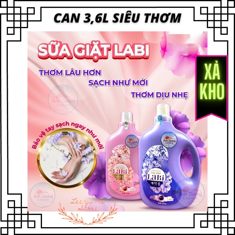 NƯỚC GIẶT - SỮA GIẶT LABI CÔNG NGHỆ NHẬT BẢN - THƠM NGÁT & MỀM VẢI CAN 3,6L
