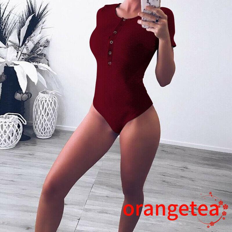 Jumpsuit Dệt Kim Tay Ngắn Màu Sắc Thanh Lịch Cho Phái Nữ | BigBuy360 - bigbuy360.vn