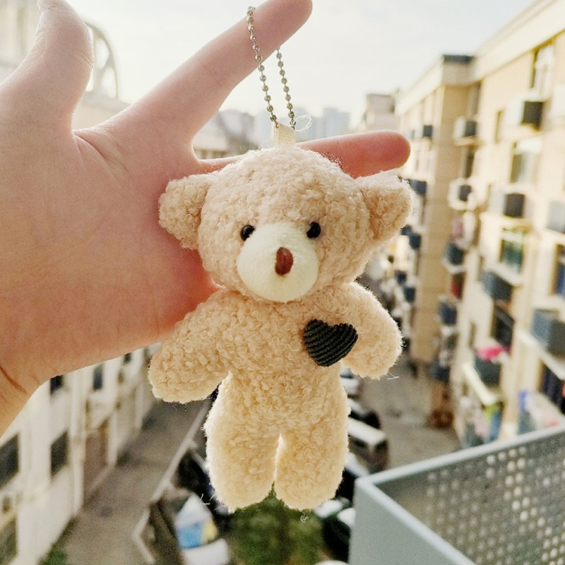 Móc Khóa Hình Gấu Bông Siêu Mềm Mini Nhiều Họa Tiết Dành Cho Ba Lô Giáng Sinh