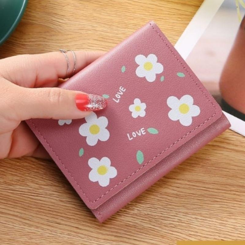 Ví nữ nhỏ gọn gấp ba cầm tay cao cấp dễ thương cute nhiều ngăn mini bỏ túi da PU OLUKA STORE VN044