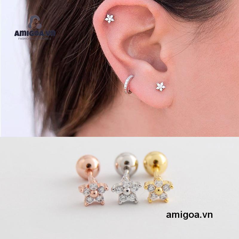 ✨✨Bông tai ngôi sao nhỏ lấp lánh chất liệu bạc  thời trang phụ kiện trang sức nữ