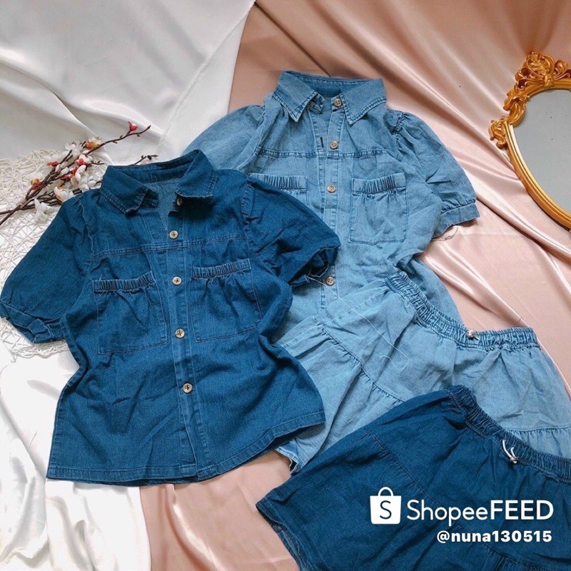 ẢNH THẬT TRẢI SÀN - SET JEAN XOÈ + CHÂN VÁY