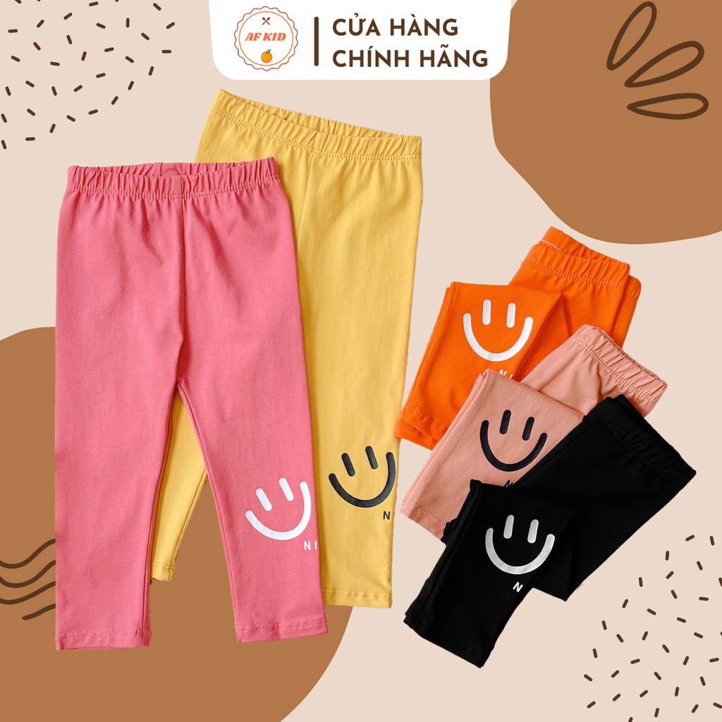 Quần Legging Smile Bé Gái AF KID vải Cotton Borip Cao Cấp Cho Bé Gái 6-20kg