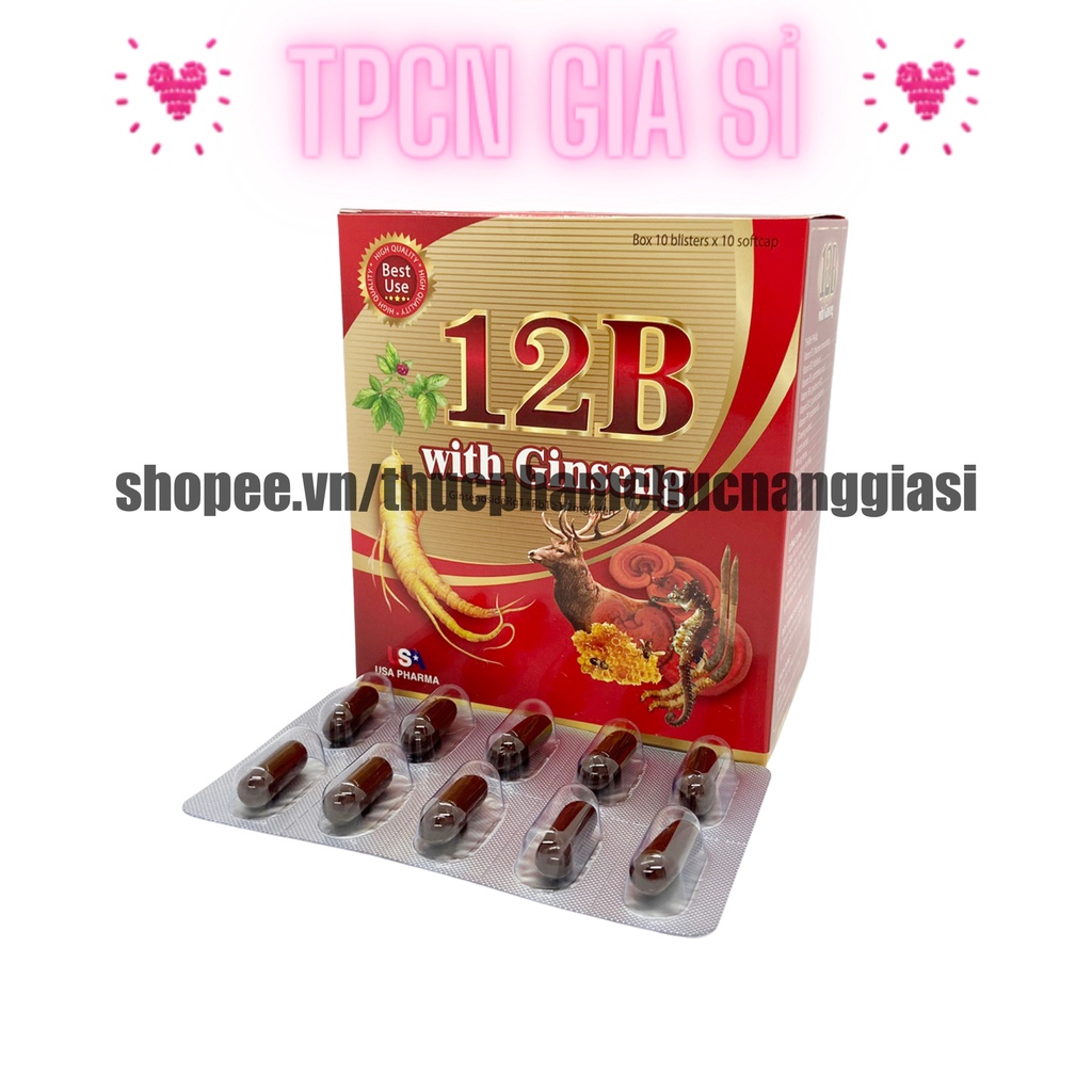 Vitamin tổng hợp 12B GINSENG tăng sức đề kháng, bồi bổ cơ thể- Hộp 100 viên
