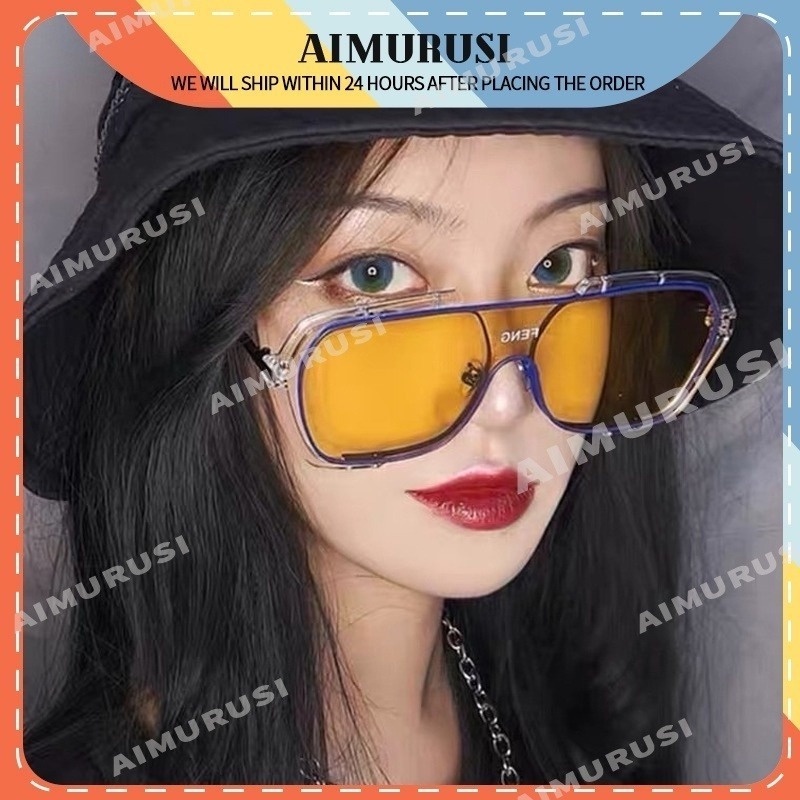 (AIMURUSI) COD Kính Mát Chống Tia Uv400 Gọng Vuông Lớn Bảo Vệ Khỏi Tia UV