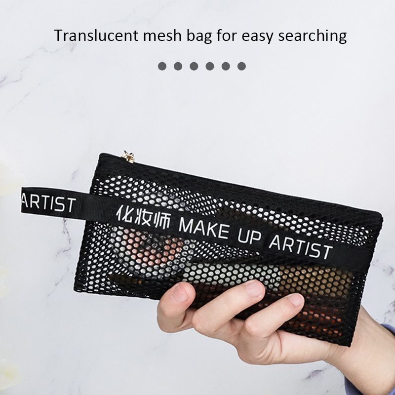 Túi đựng cọ trang điểm SUAKE màu đen nhỏ gọn thời trang dùng khi đi du lịch