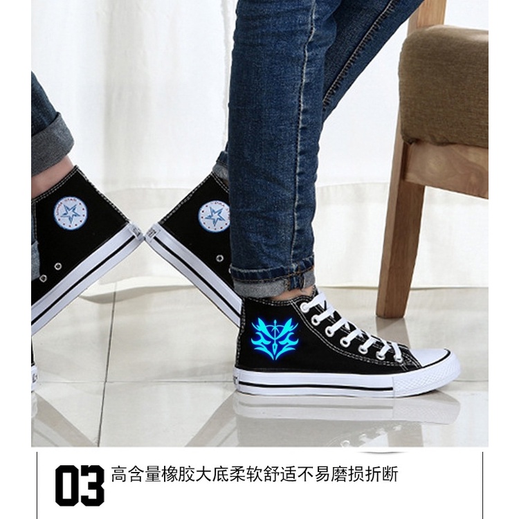 Giày Thể Thao Canvas Cổ Cao In Hình Naruto Dạ Quang Phong Cách Hàn Quốc Cho Nam Và Nữ