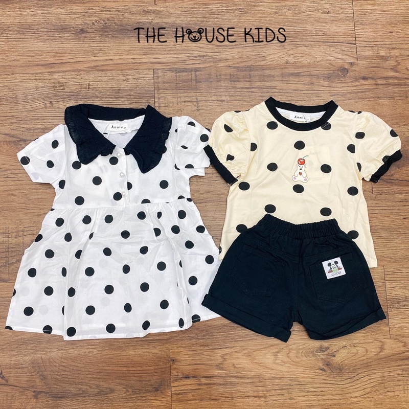 Áo Thun Cho Bé Gái Hoạ Tiết THE HOUSE KIDS Chấm Bi