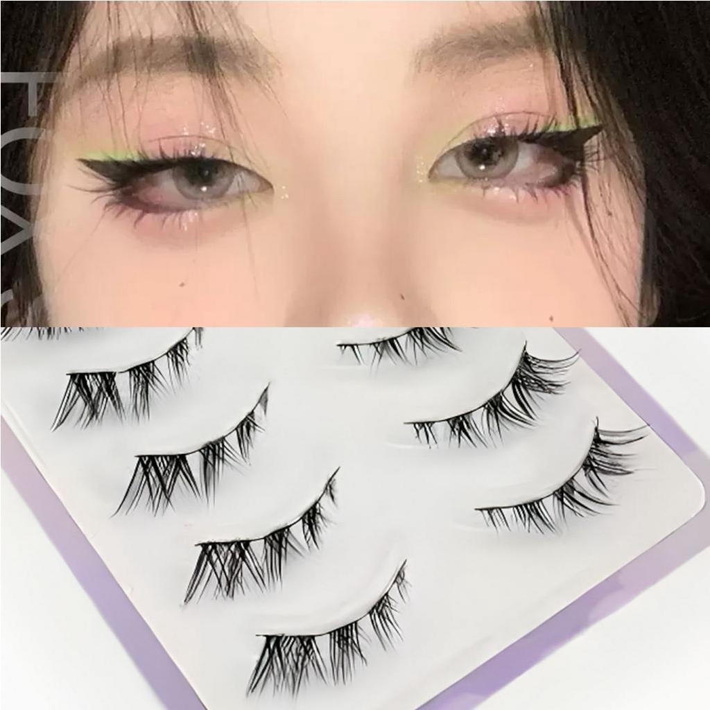 AIMEEORAN Bộ 5 Cặp Lông Mi Giả Mềm Mại Hình Mắt Cáo / Mèo