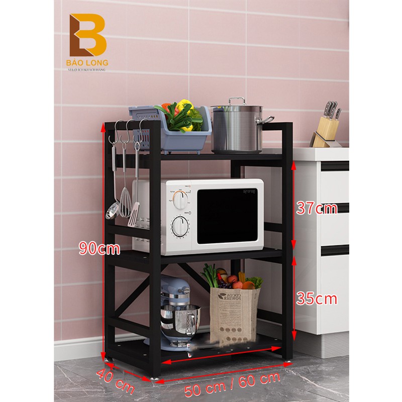 Kệ Để Đồ Nhà Bếp Đa Năng, Giá Đỡ Lò Vi Sóng Bằng Kim Loại, Bằng Gỗ