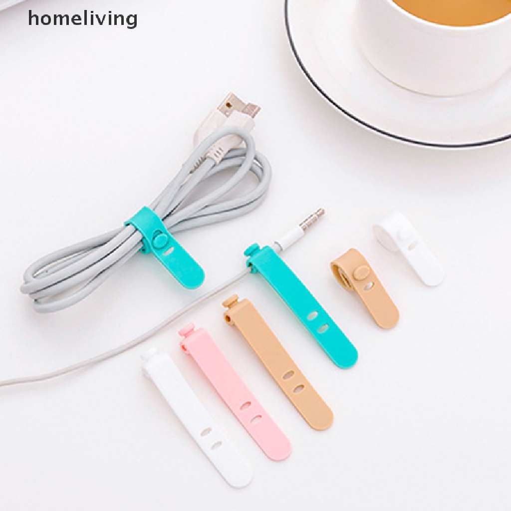 homeliving 4Pcs Universal Line Storage Clip Desk Organizer Winder Earphone Cable Organizer .