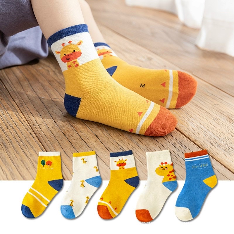 sét 5 đôi tất cho trẻ em dành cho bé in hoạ tiết hoạt hình dễ thương