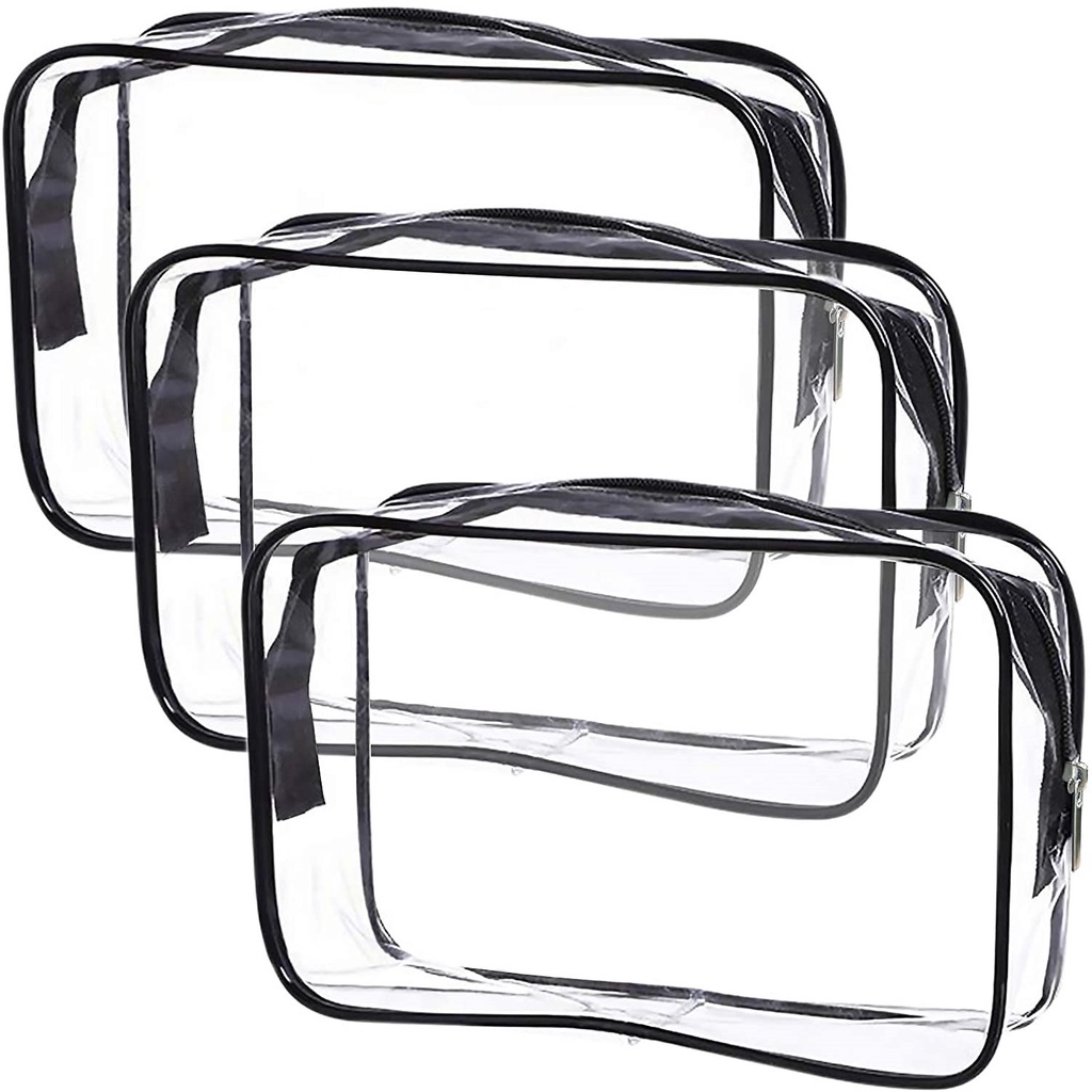 Túi đựng đồ trang điểm bằng PVC trong suốt không thấm nước có khóa kéo thân thiện môi trường
