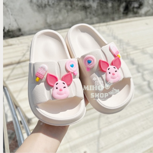 Dép Quai Ngang Bánh Mì Heo Cực Xinh  Loại 1 Túi Zip Nhẹ Êm Chân Cho Bé