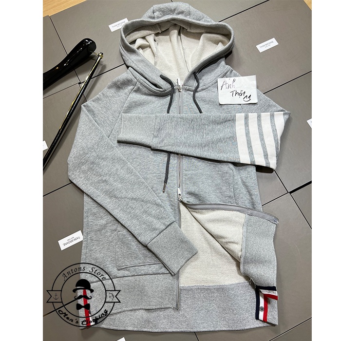 Áo nỉ Hoodie Zip Thom Browne 4 Vạch