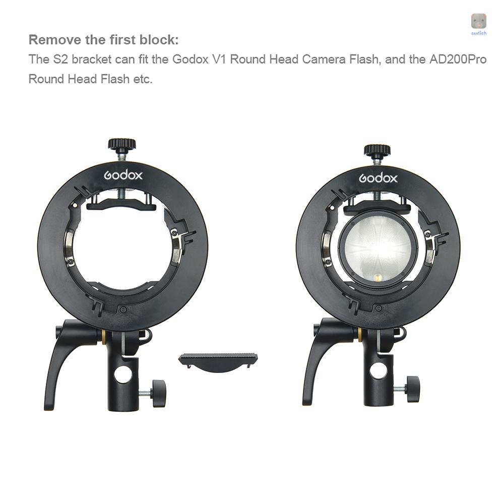 Giá đỡ đèn flash Godox S2 với kẹp chữ S cho Godox V1 Serie V860II Series TT350 Series AD400Pro AD200Pro Series