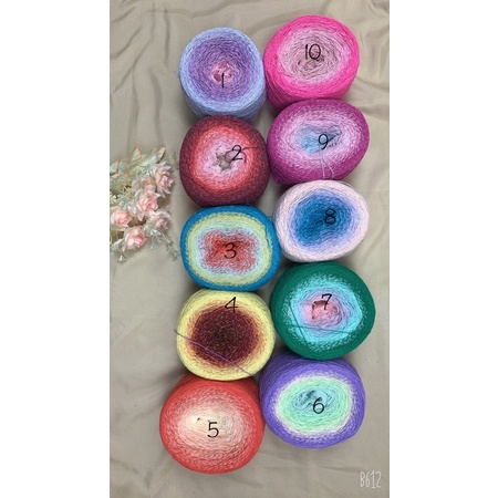 Sợi cầu vồng cotton 100% indo xe cuộn330gr