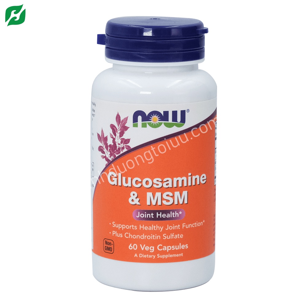 Viên uống Glucosamine &amp; MSM Now (60 viên) – Bổ khớp, sụn giảm thái hoá