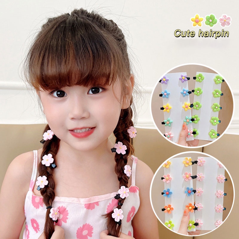 Bộ 10 Kẹp Tóc Hoa Trẻ Em