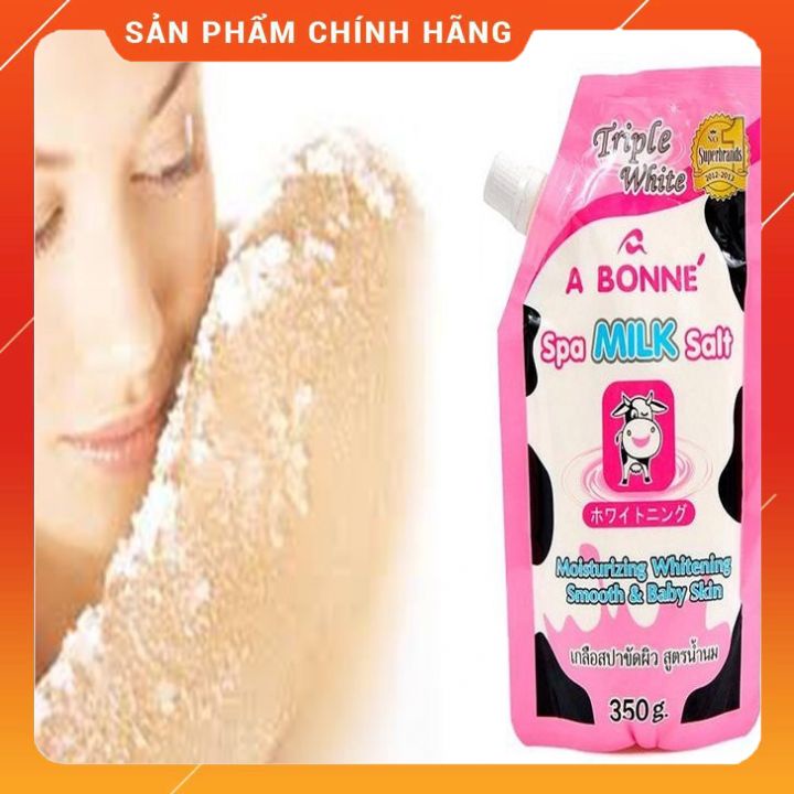 Muối Tắm Bò Hồng Thái Lan Chính Hãng công ty- 350g -loại muối cát nhỏ min -tẩy tế bào chết sáng da -sử dụng hàng ngày